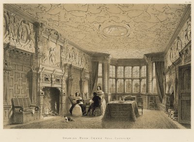 Drawing Room, Crewe Hall, Cheshire by Joseph Nash