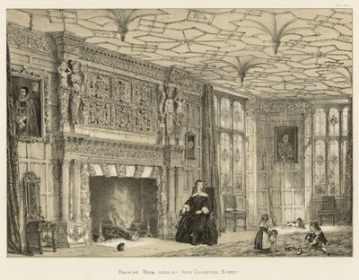 Drawing Room, Loseley, Near Guildford, Surrey by Joseph Nash