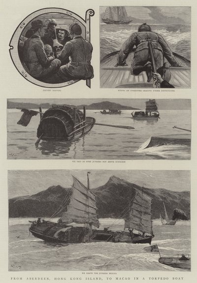 From Aberdeen, Hong Kong Island, to Macao in a Torpedo Boat by Joseph Nash