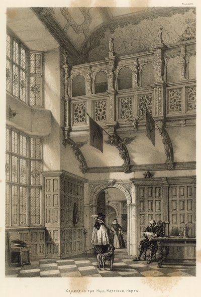 Gallery in the Hall, Hatfield, Herts by Joseph Nash
