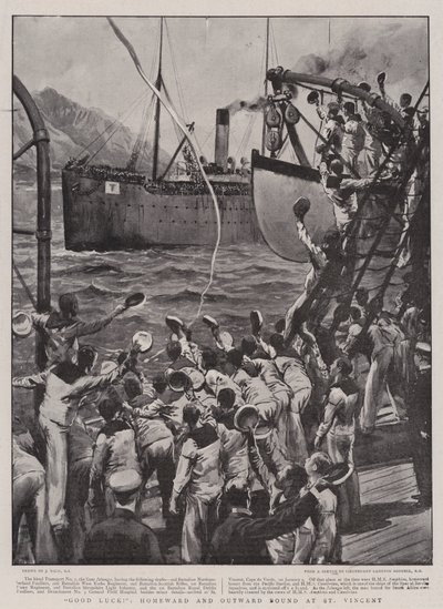 Good Luck!, Homeward and Outward Bound at St Vincent by Joseph Nash