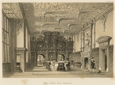 Hall, Crewe Hall, Cheshire by Joseph Nash