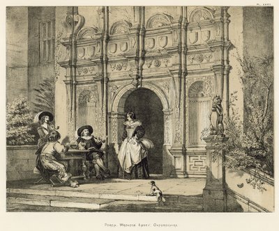 Porch, Wroxton Abbey, Oxfordshire by Joseph Nash