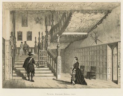 Principal Staircase, Hatfield, Herts by Joseph Nash