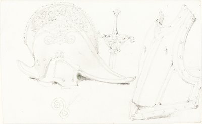 Study of a Helmet, Breastplate, and Rapier by Joseph Nash