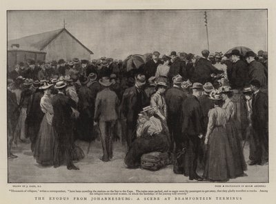 The Exodus from Johannesburg, a Scene at Bramfontein Terminus by Joseph Nash