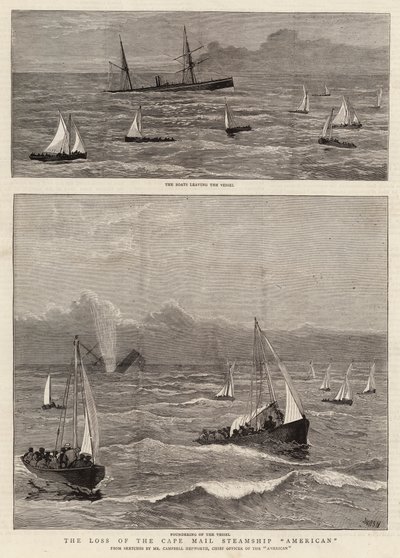 The Loss of the Cape Mail Steamship American by Joseph Nash