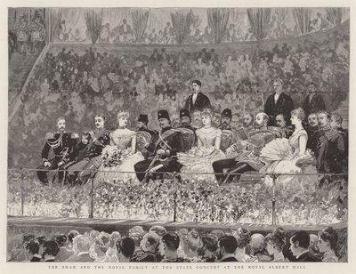 The Shah and the Royal Family at the State Concert at the Royal Albert Hall by Joseph Nash