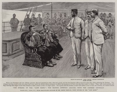The Sinking of the Kow Shing, the British Officers Arguing with the Chinese Generals by Joseph Nash
