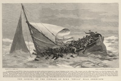 The Sinking of the Pinnace of H M S Edgar near Chemulpo by Joseph Nash