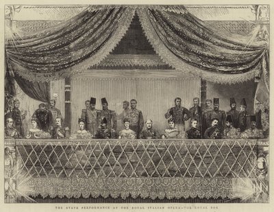 The State Performance at the Royal Italian Opera, the Royal Box (engraving) by Joseph Nash