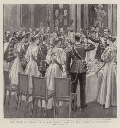 The Wedding Breakfast in the Throne Hall of the Castle of Ehrenburg by Joseph Nash