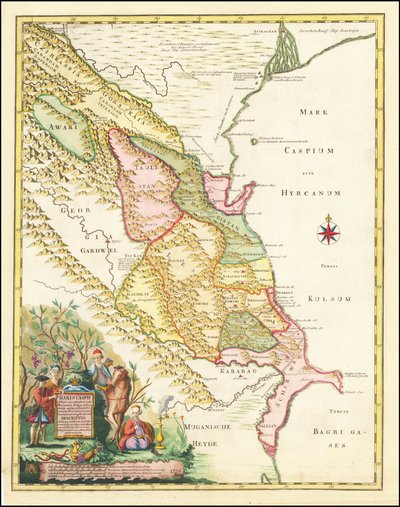 Map of the Western Caspian Sea Region (1728) by Joseph Nicolas Delisle