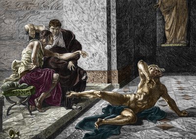 Representation of the Roman Poisoner Locust Trying a Poison on One of His Slaves by Joseph Noel (after) Sylvestre