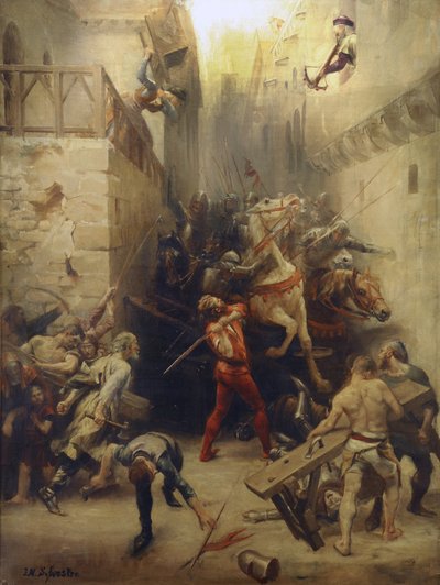 The Bag of Beziers in 1209 by Joseph Noel Sylvestre