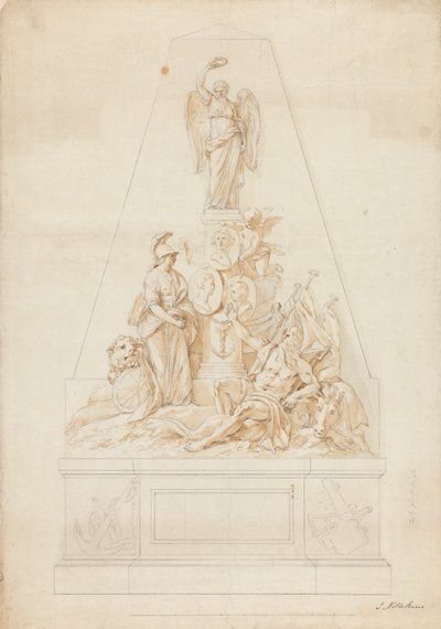 Study for the Monument to Naval Captains William Bayne, William Blair and Lord Robert Manner by Joseph Nollekens