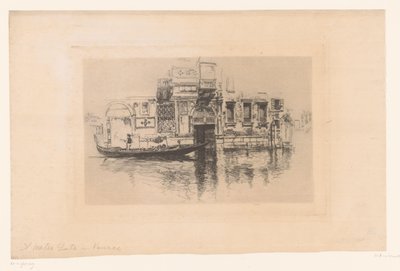 Gondola on a Canal (original title: A Watergate in Venice) by Joseph Pennell (signed by artist)