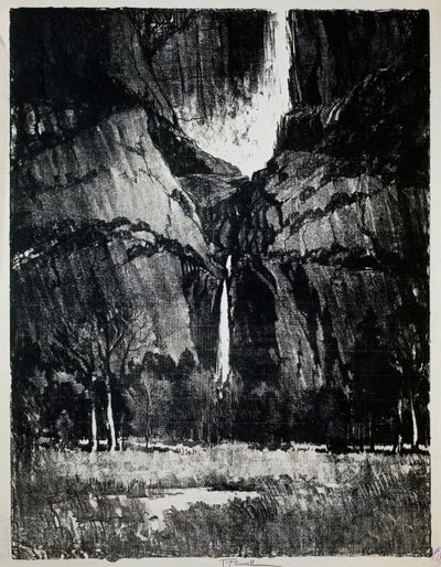 At foot of waterfall, by Joseph Pennell, engraving by Joseph Pennell