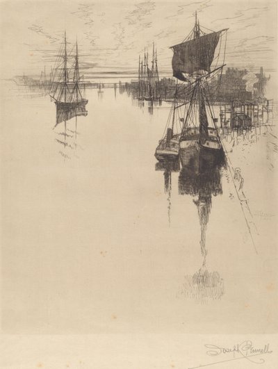 Below Chestnut St. Bridge, Philadelphia, 1884 by Joseph Pennell