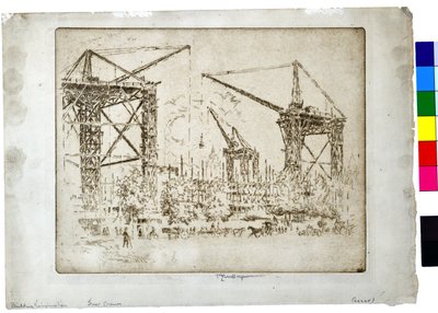 Building Kensington Great Cranes, c.1905 by Joseph Pennell