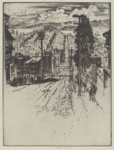 Down and Up the Hills to the Bay, San Francisco by Joseph Pennell