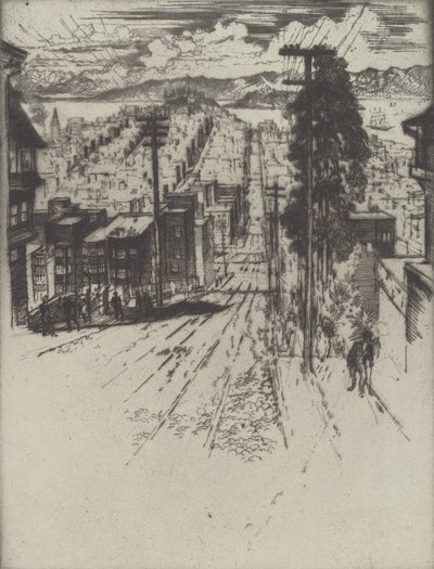 Down and Up the Hills to the Bay, San Francisco by Joseph Pennell