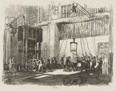 English War Work: Bottling the Big Shell by Joseph Pennell