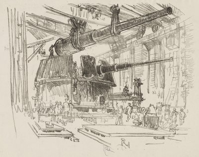 English War Work: Fitting Guns in Turrets by Joseph Pennell