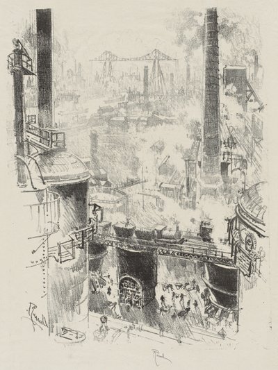 English War Work: From the Tops of the Furnaces by Joseph Pennell