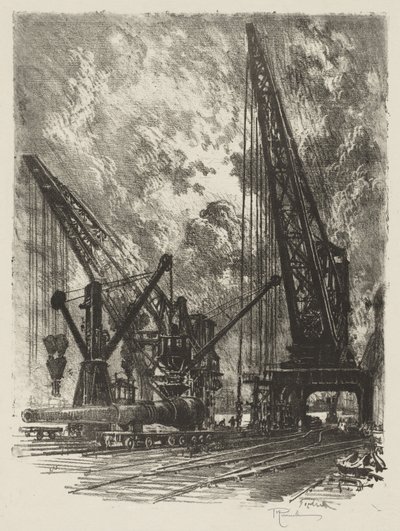English War Work: Taking the Big Gun Away by Joseph Pennell