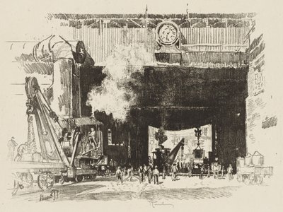 English War Work: The Big Gate of the Big Shop by Joseph Pennell