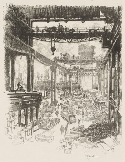 English War Work: The Great Tower, Pig Iron by Joseph Pennell