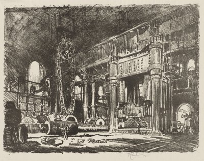English War Work: The Gun Forge by Joseph Pennell