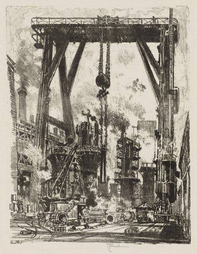 English War Work: The Old Gun Pit by Joseph Pennell