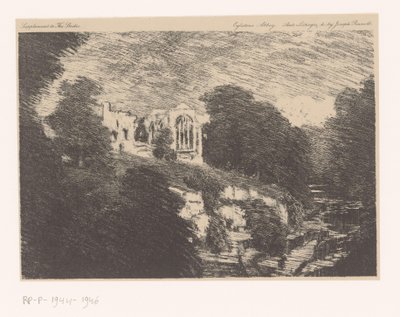 View of Egglestone Abbey from the Tees by Joseph Pennell