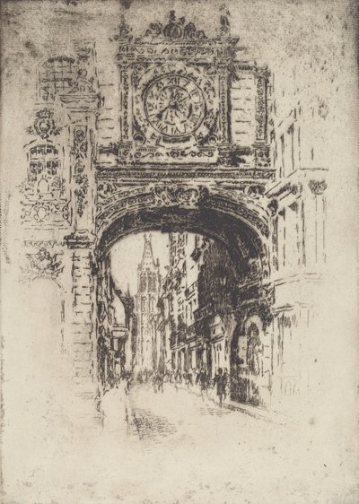 Grosse Horloge, Rouen, 1907 by Joseph Pennell