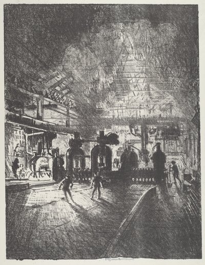 In the Jaws of Death, Rolling Bars for Shells by Joseph Pennell