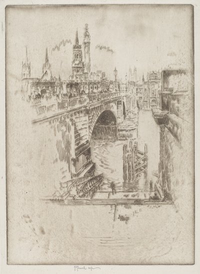 London Bridge Stairs by Joseph Pennell