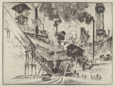 Mouth of the Mine, Ruhrort near Oberhausen by Joseph Pennell