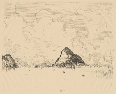 Panama: Entrance to the Canal from the Pacific, 1912 by Joseph Pennell