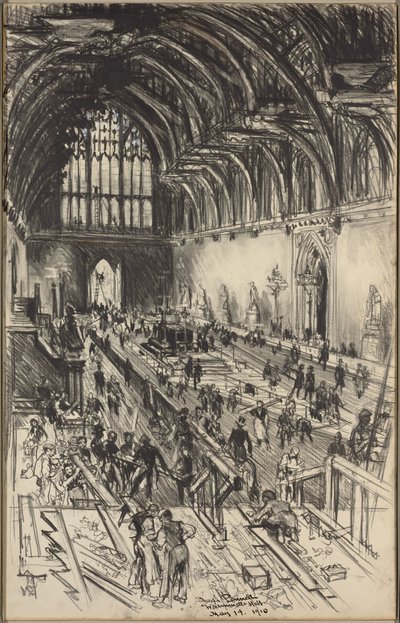Preparations for the Lying in State of Edward VII by Joseph Pennell