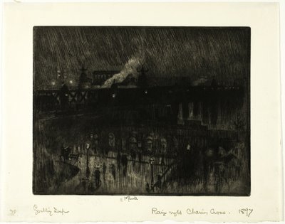 Rainy Night, Charing Cross Station by Joseph Pennell