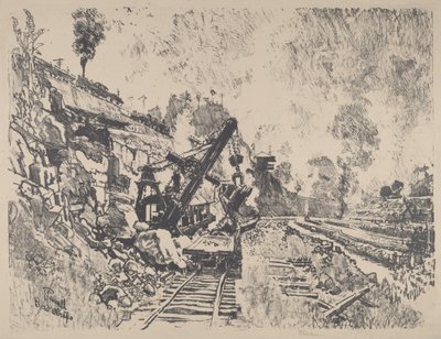 Steam Shovel at Work in Culebra Cut by Joseph Pennell