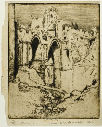 The Bridge of San Juan de los Reyes, Toledo by Joseph Pennell