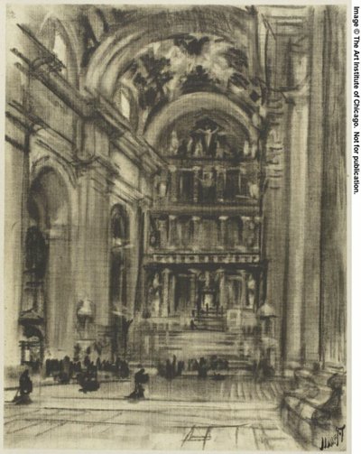 The Cheerful Gothic Cloisters, Toledo by Joseph Pennell