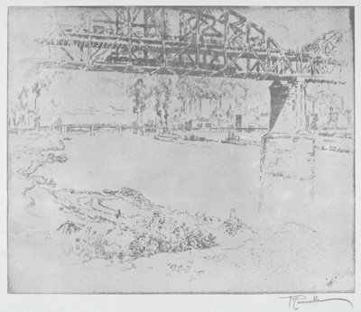 The City Bridge, St. Louis, in or after 1919 by Joseph Pennell