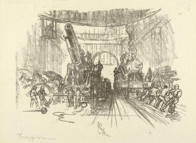 The English War Series: W.453. Ready for War, 1916 by Joseph Pennell