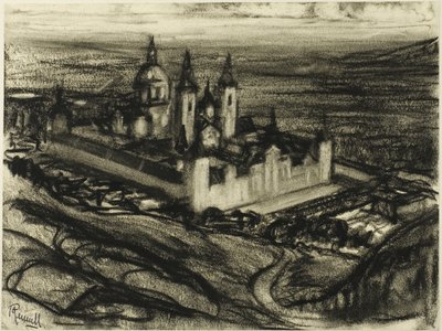 The Escorial from the Seat of Phillip by Joseph Pennell