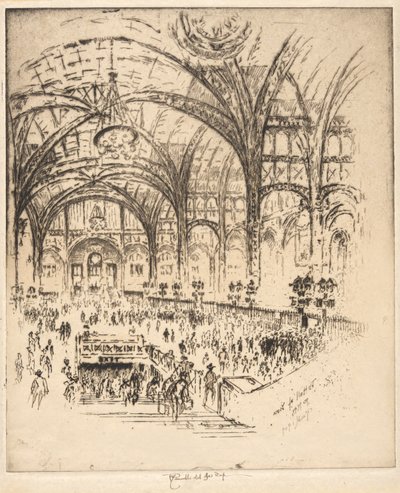 The Hall of Iron, Pennsylvania Station, New York by Joseph Pennell