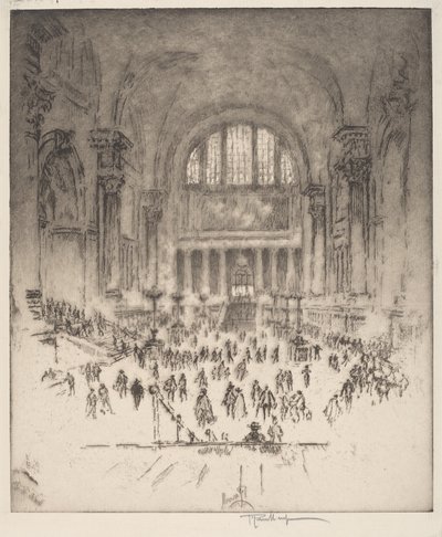 The Marble Hall, Pennsylvania Station, New York by Joseph Pennell